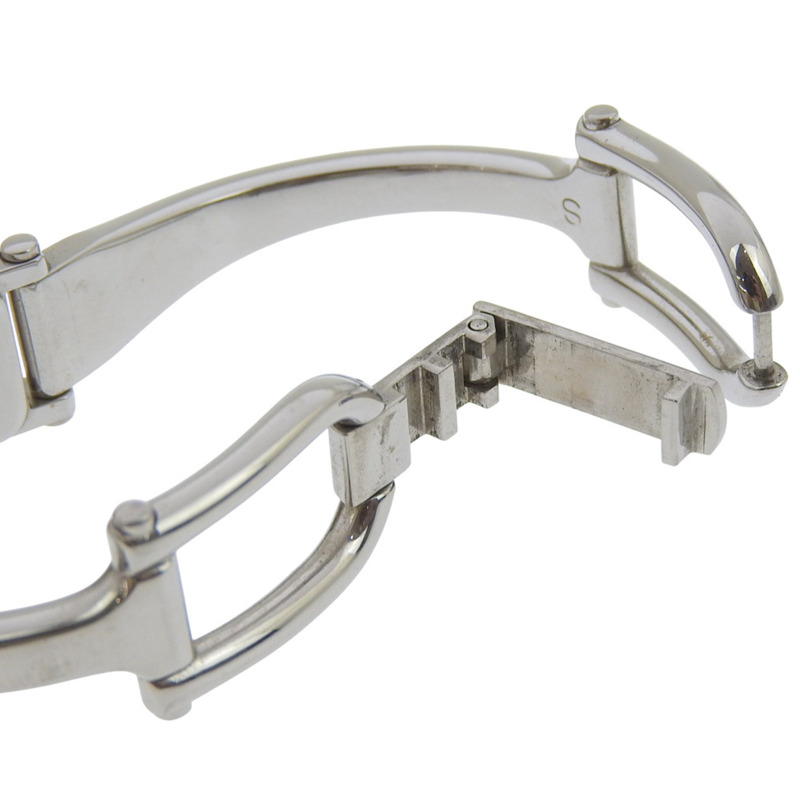 Gucci 1500L 女士不鏽鋼石英模擬腕錶,銀色錶盤-7