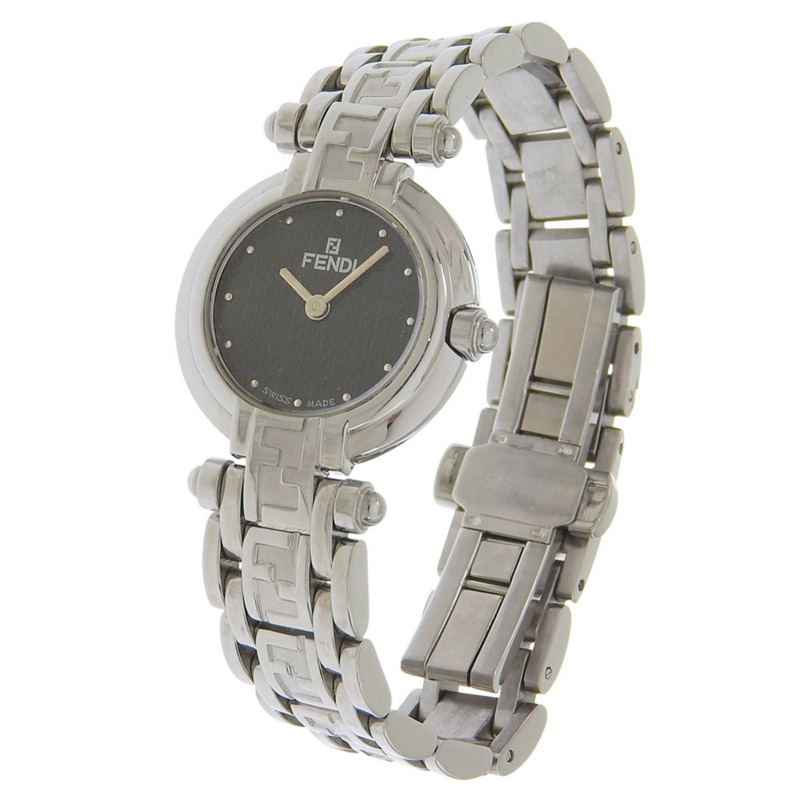 Fendi Olologi 女士腕錶,750L 不鏽鋼錶殼,石英機芯,指針式顯示,黑色錶盤-1