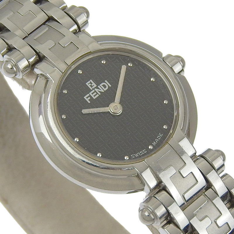 Fendi Olologi 女士腕錶,750L 不鏽鋼錶殼,石英機芯,指針式顯示,黑色錶盤-2