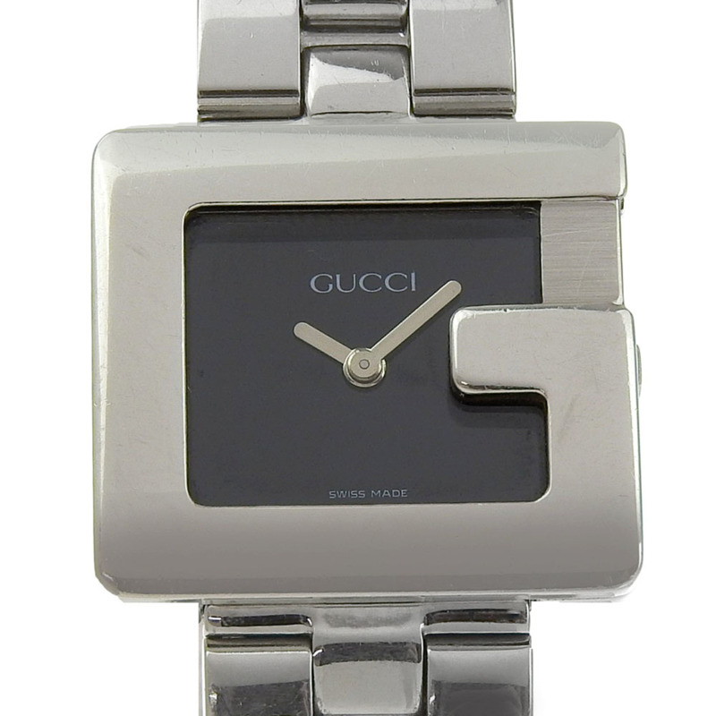 Gucci G Watch 3600L 不鏽鋼石英模擬顯示黑色錶盤女錶-0