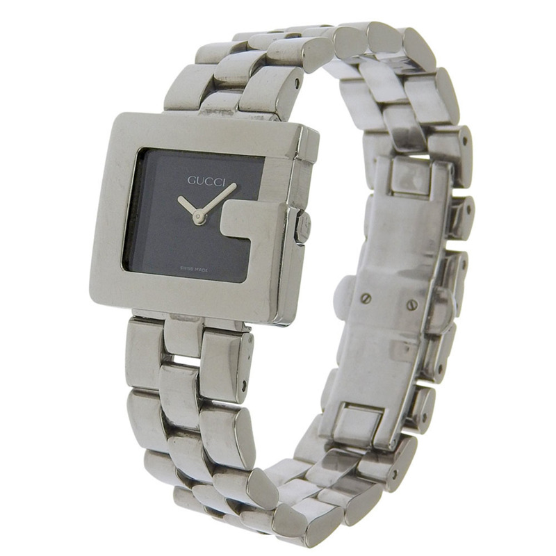 Gucci G Watch 3600L 不鏽鋼石英模擬顯示黑色錶盤女錶-1