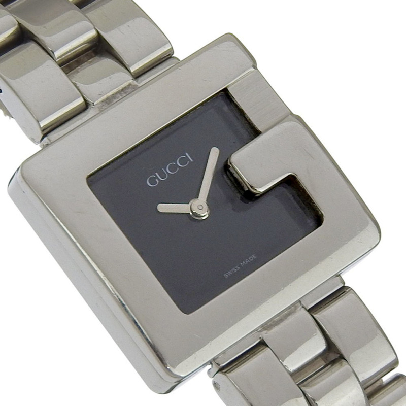 Gucci G Watch 3600L 不鏽鋼石英模擬顯示黑色錶盤女錶-2