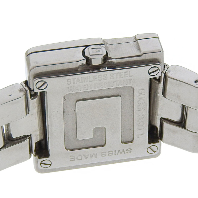 Gucci G Watch 3600L 不鏽鋼石英模擬顯示黑色錶盤女錶-5