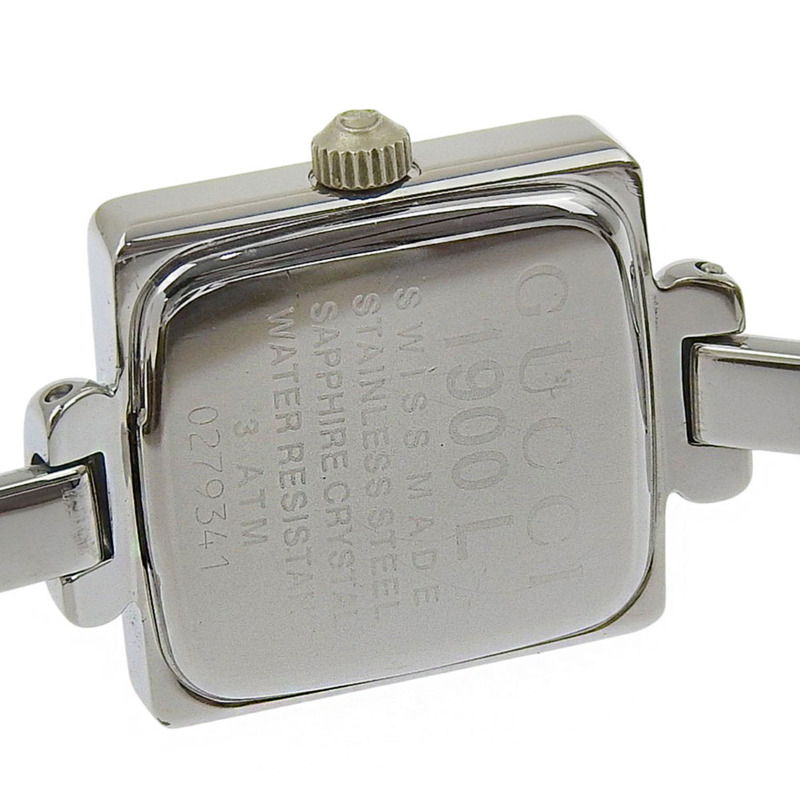 Gucci 女士 1900L 不鏽鋼石英模擬腕錶,黑色錶盤-5