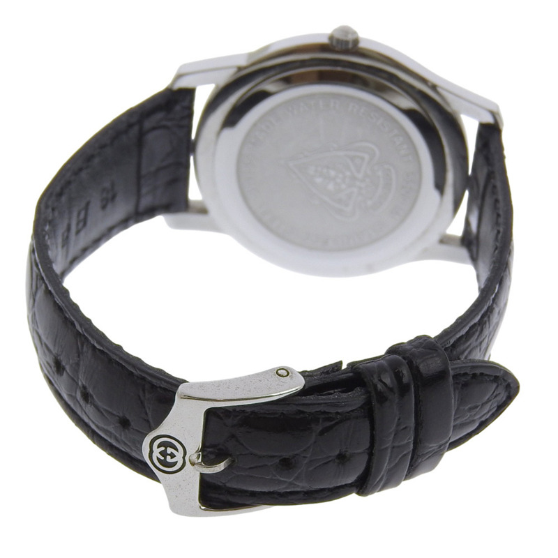 Gucci 5500M 女士不鏽鋼石英模擬腕錶，黑色錶盤-4