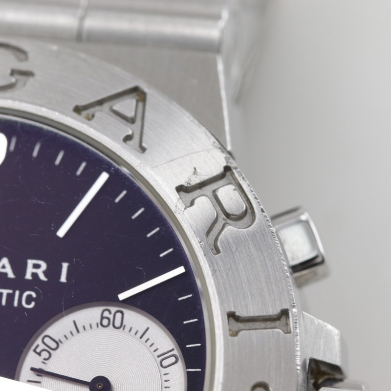 寶格麗 Diagono 運動腕錶 CH35S 不鏽鋼黑色自動計時錶盤男士腕錶-8