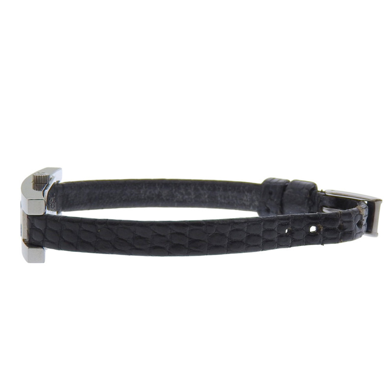 Gucci 3900L 女士腕錶,不鏽鋼和皮革錶殼,石英機芯,指針式顯示,黑色錶盤-3