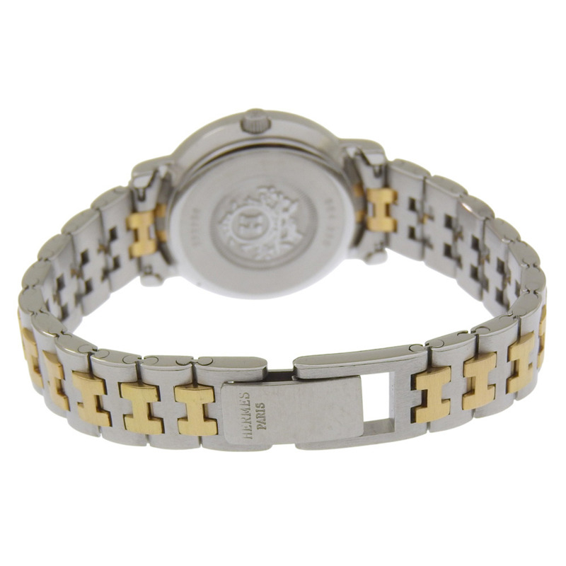 愛馬仕 SE4.220 系列女士不鏽鋼石英模擬顯示白色錶盤腕錶-4