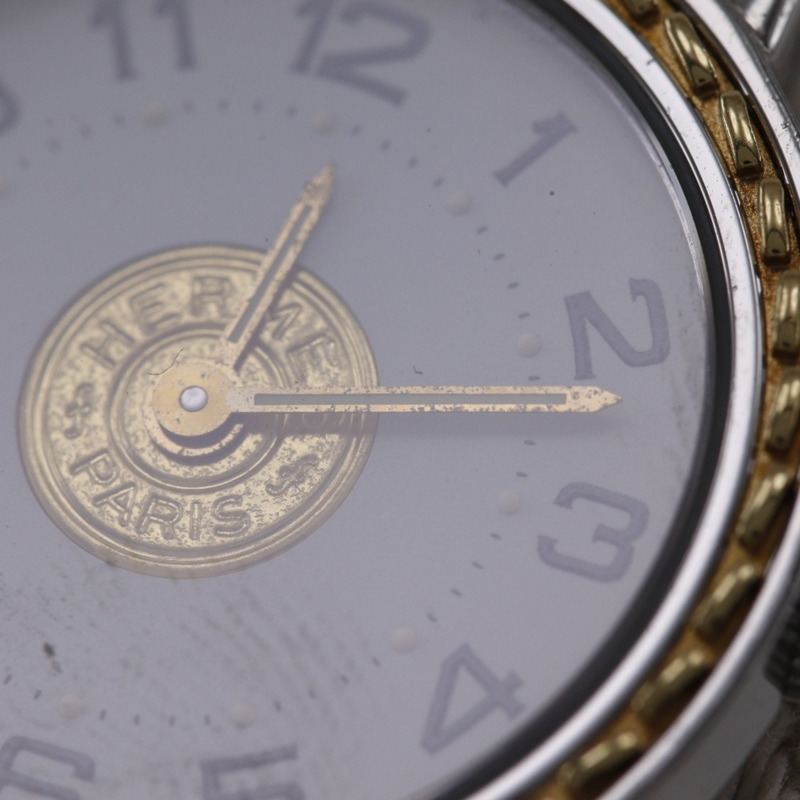 愛馬仕 SE4.220 系列女士不鏽鋼石英模擬顯示白色錶盤腕錶-7