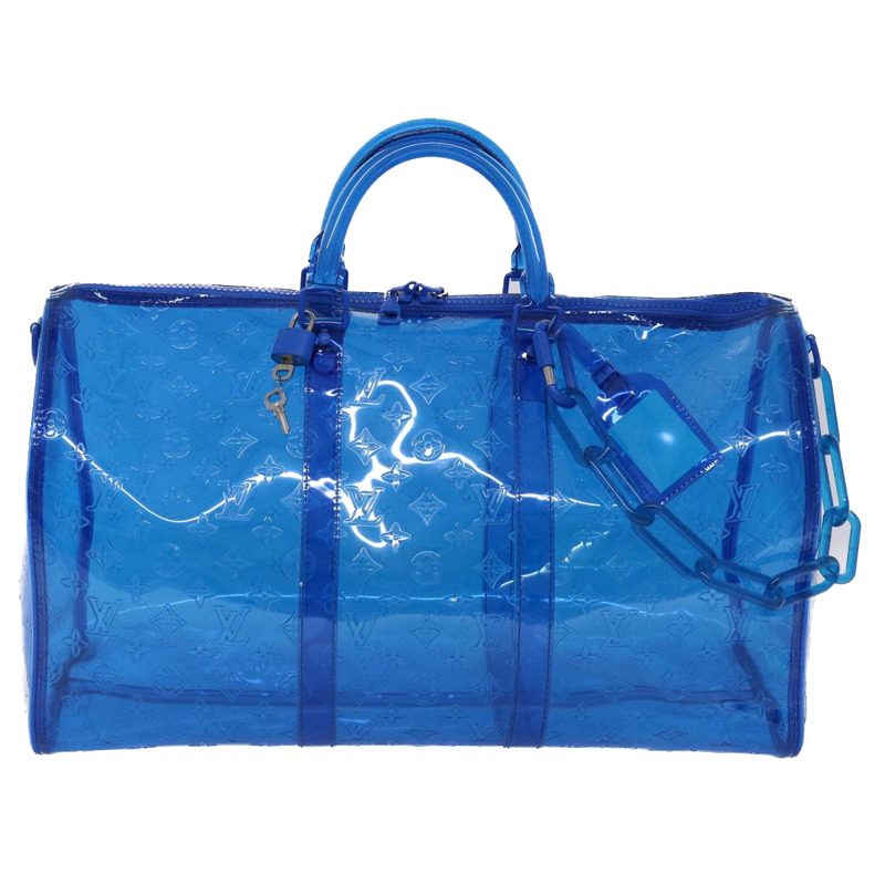 【日本直送】路易威登 Monogram Vinyl Keepall Bandouliere 50 旅行包 藍色 M53272 正品 46351SM-12