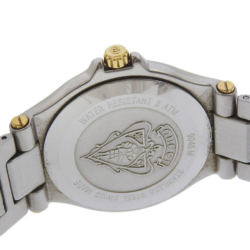 Gucci 男士 9040M 不鏽鋼石英錶,模擬顯示,黑色錶盤-4