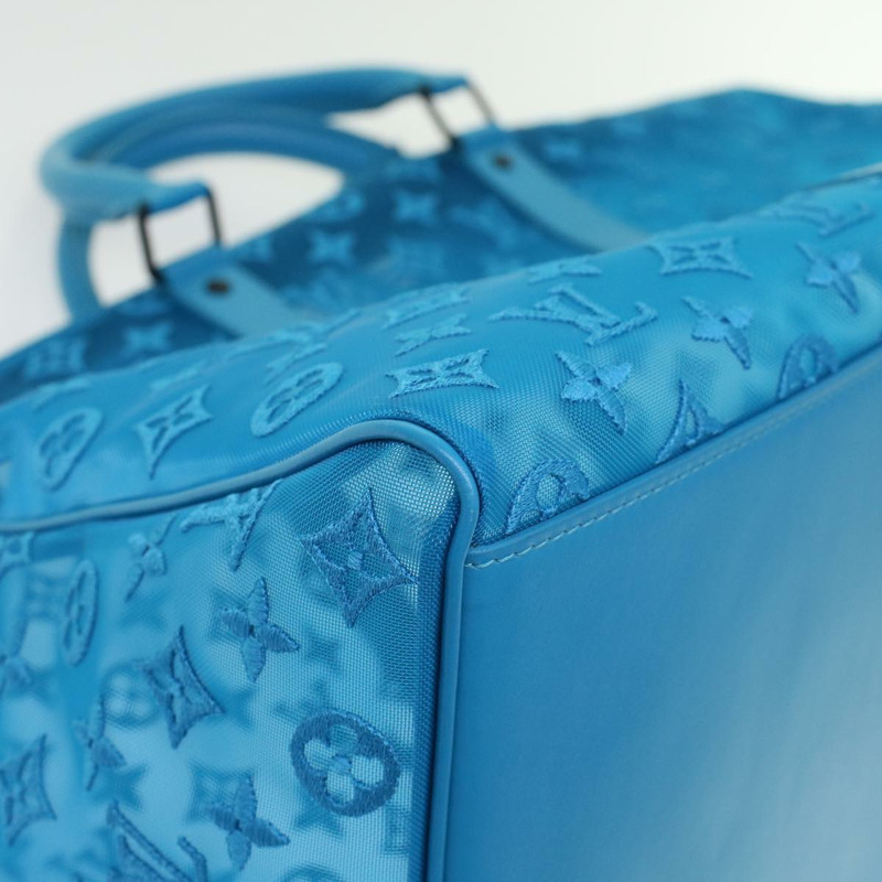 【日本直送】路易威登 Monogram Mesh Keepall Triangle 50 旅行袋 藍色 M45048 LV Auth 46405SAM-16