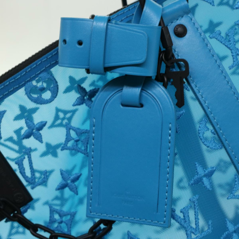 【日本直送】路易威登 Monogram Mesh Keepall Triangle 50 旅行袋 藍色 M45048 LV Auth 46405SAM-18