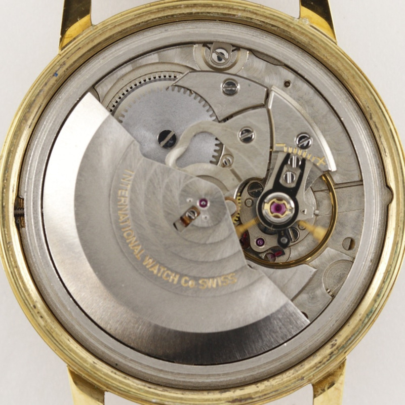 國際鐘錶公司 IWC 8541 型男士自動腕錶,鍍金模擬顯示,金色錶盤-3