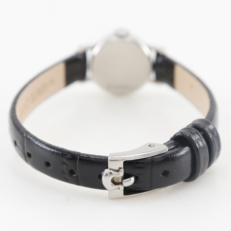 歐米茄古董腕錶,Cal. 481機芯,鉑金材質,鑲鑽,壓紋皮革錶帶,手動上鍊,指針式顯示,白色錶盤,女士款-5