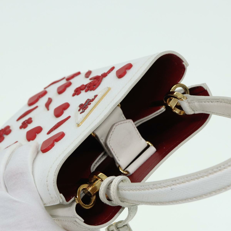 【日本直送】PRADA 手提包 Safiano 皮革 2way 白色 Auth 83161A-5