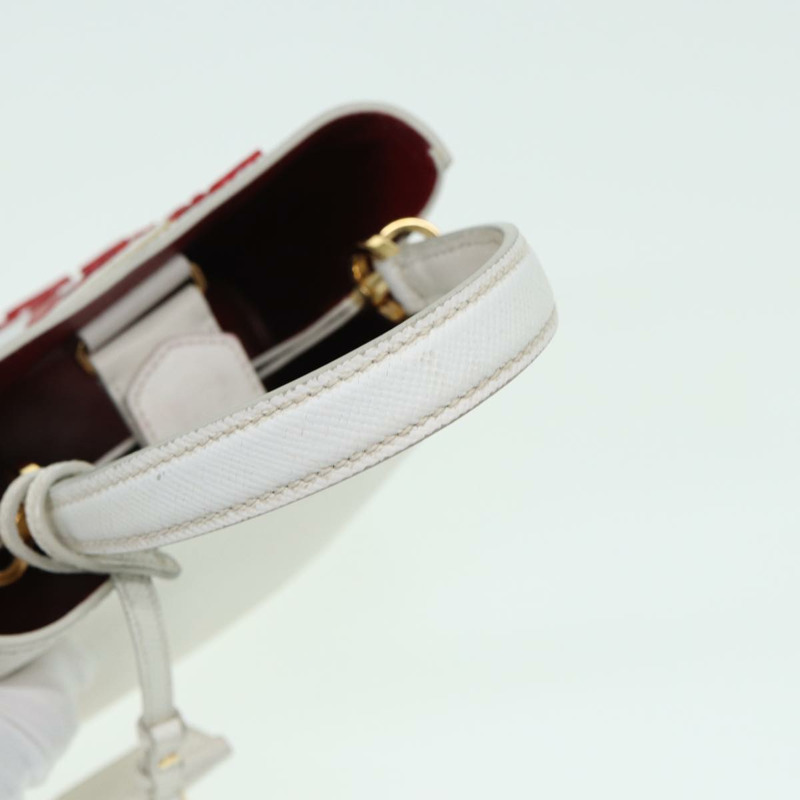 【日本直送】PRADA 手提包 Safiano 皮革 2way 白色 Auth 83161A-6