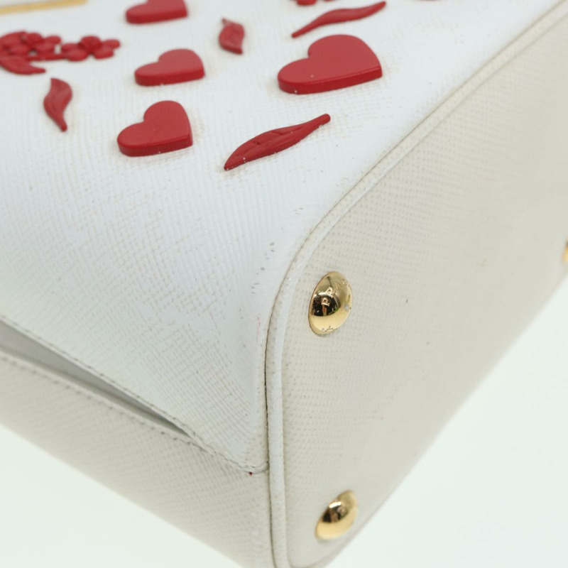 【日本直送】PRADA 手提包 Safiano 皮革 2way 白色 Auth 83161A-8