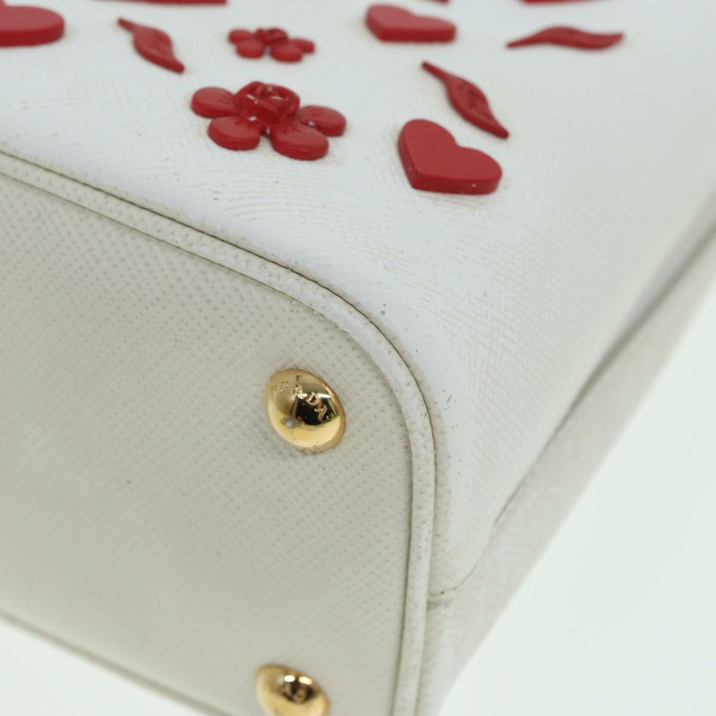 【日本直送】PRADA 手提包 Safiano 皮革 2way 白色 Auth 83161A-13