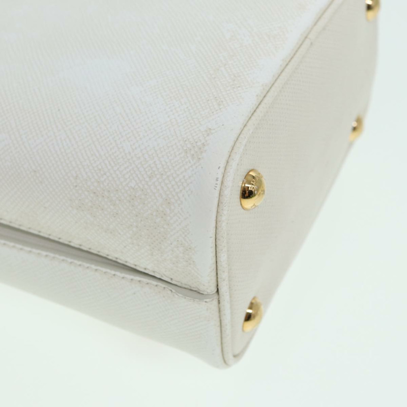 【日本直送】PRADA 手提包 Safiano 皮革 2way 白色 Auth 83161A-14