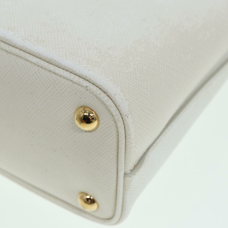 【日本直送】PRADA 手提包 Safiano 皮革 2way 白色 Auth 83161A-15