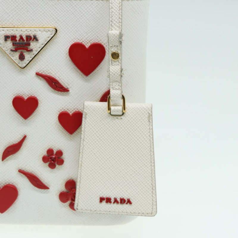 【日本直送】PRADA 手提包 Safiano 皮革 2way 白色 Auth 83161A-23