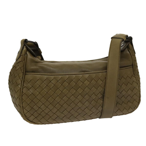 BOTTEGA VENETA INTRECCIATO 單肩包 皮革 卡其色 143276 正品 am7407A