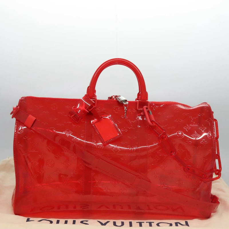 【日本直送】路易威登 Monogram Vinyl Keepall Bandouliere 50 旅行包 紅色 M41416 正品 ec591SAM-11