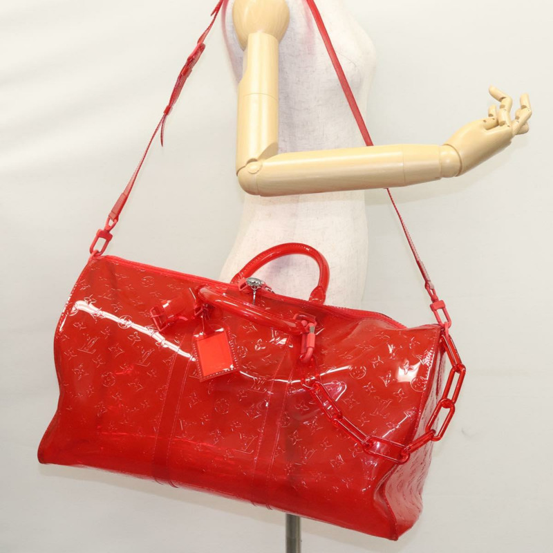 【日本直送】路易威登 Monogram Vinyl Keepall Bandouliere 50 旅行包 紅色 M41416 正品 ec591SAM-28