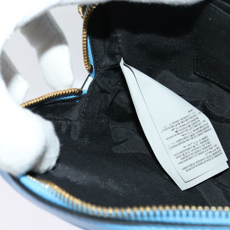 【日本直送】范思哲絎縫鏈條單肩包，皮革材質，藍色金色，正品編號 120479A-19