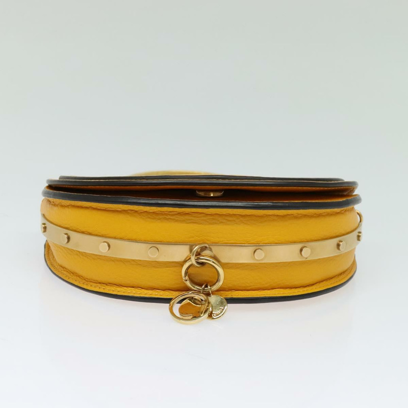【日本直送】Chloe Nile Minaudire 手提包 皮革 2way 黃金色 Auth 117672A-4