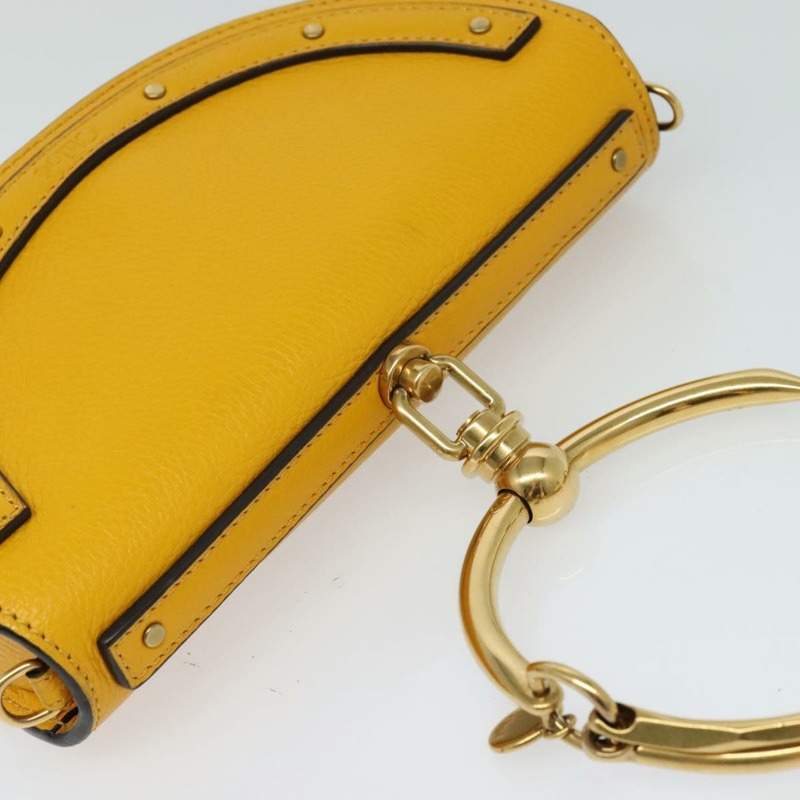 【日本直送】Chloe Nile Minaudire 手提包 皮革 2way 黃金色 Auth 117672A-5