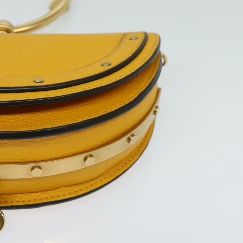 【日本直送】Chloe Nile Minaudire 手提包 皮革 2way 黃金色 Auth 117672A-14