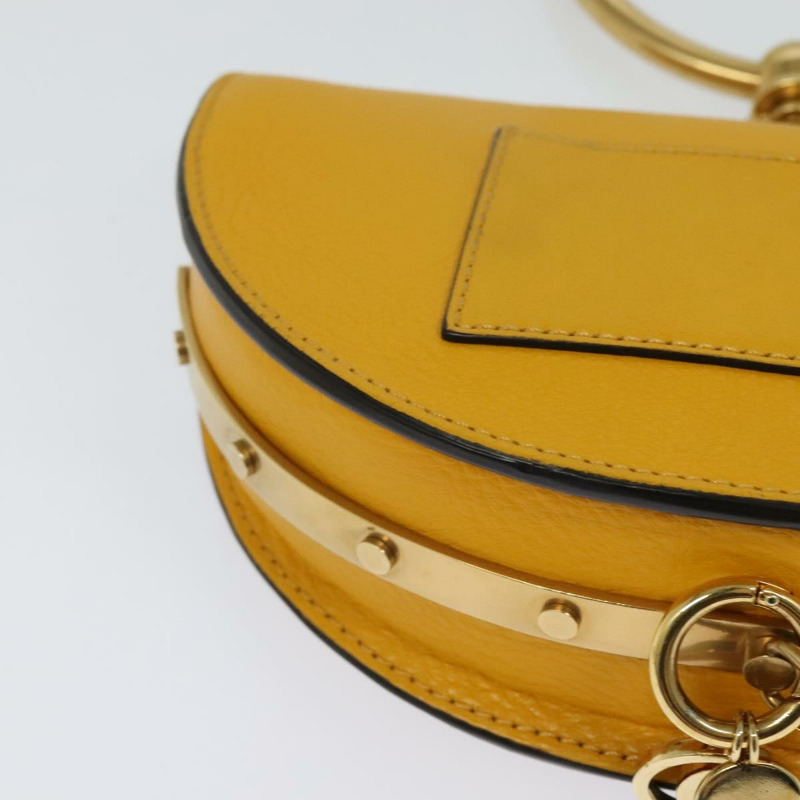 【日本直送】Chloe Nile Minaudire 手提包 皮革 2way 黃金色 Auth 117672A-15