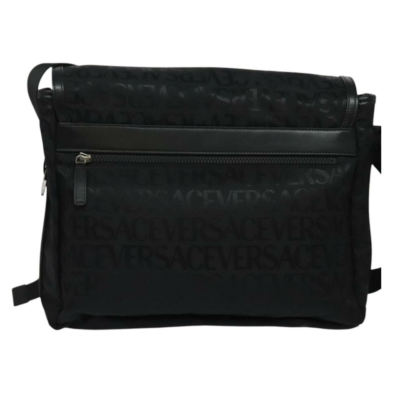 【日本直送】范思哲帆布肩背包 黑色 銀色 正品 123032A-1