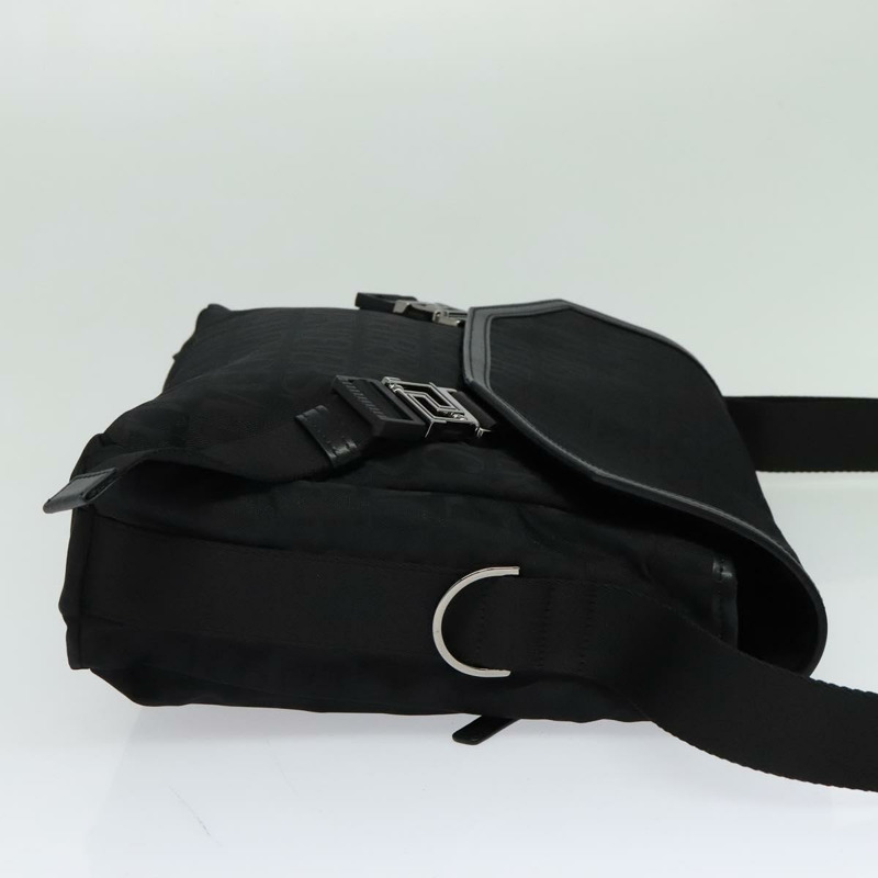 【日本直送】范思哲帆布肩背包 黑色 銀色 正品 123032A-3