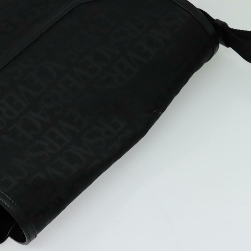 【日本直送】范思哲帆布肩背包 黑色 銀色 正品 123032A-5