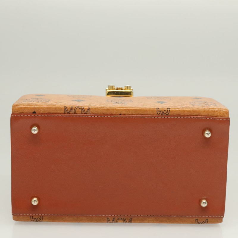 【日本直送】MCM Logoogram Vicetos 手提包 PVC 皮革 2way 棕色金色 Auth 124762A-4