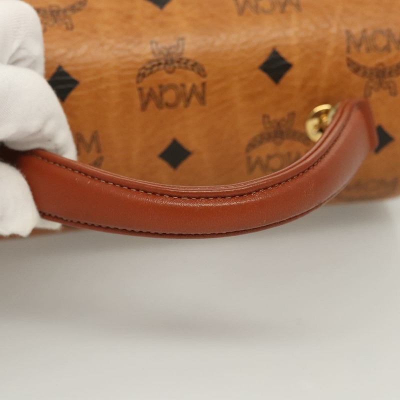 【日本直送】MCM Logoogram Vicetos 手提包 PVC 皮革 2way 棕色金色 Auth 124762A-6