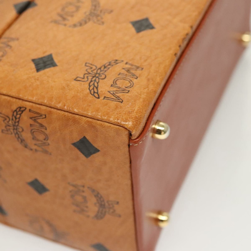 【日本直送】MCM Logoogram Vicetos 手提包 PVC 皮革 2way 棕色金色 Auth 124762A-7