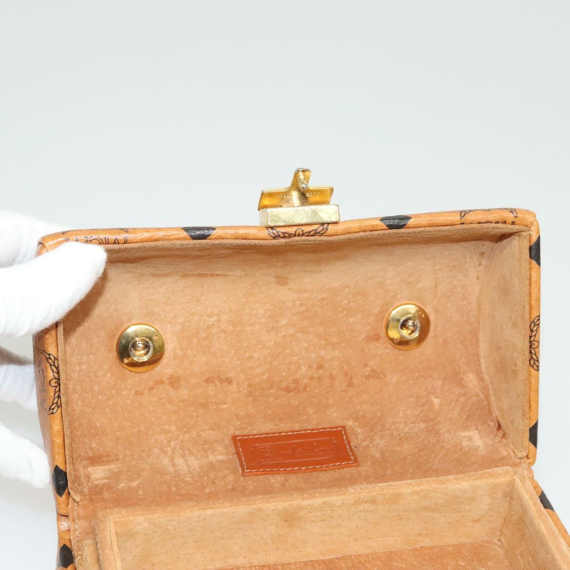 【日本直送】MCM Logoogram Vicetos 手提包 PVC 皮革 2way 棕色金色 Auth 124762A-9