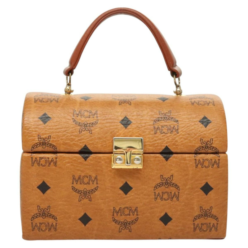 【日本直送】MCM Logoogram Vicetos 手提包 PVC 皮革 2way 棕色金色 Auth 124762A-12