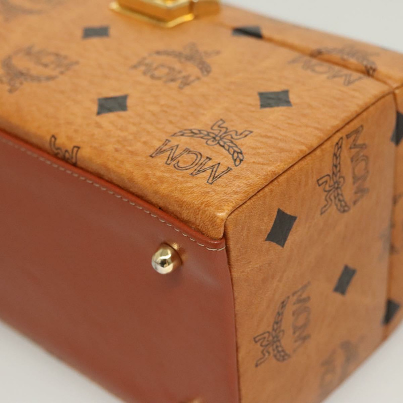 【日本直送】MCM Logoogram Vicetos 手提包 PVC 皮革 2way 棕色金色 Auth 124762A-14