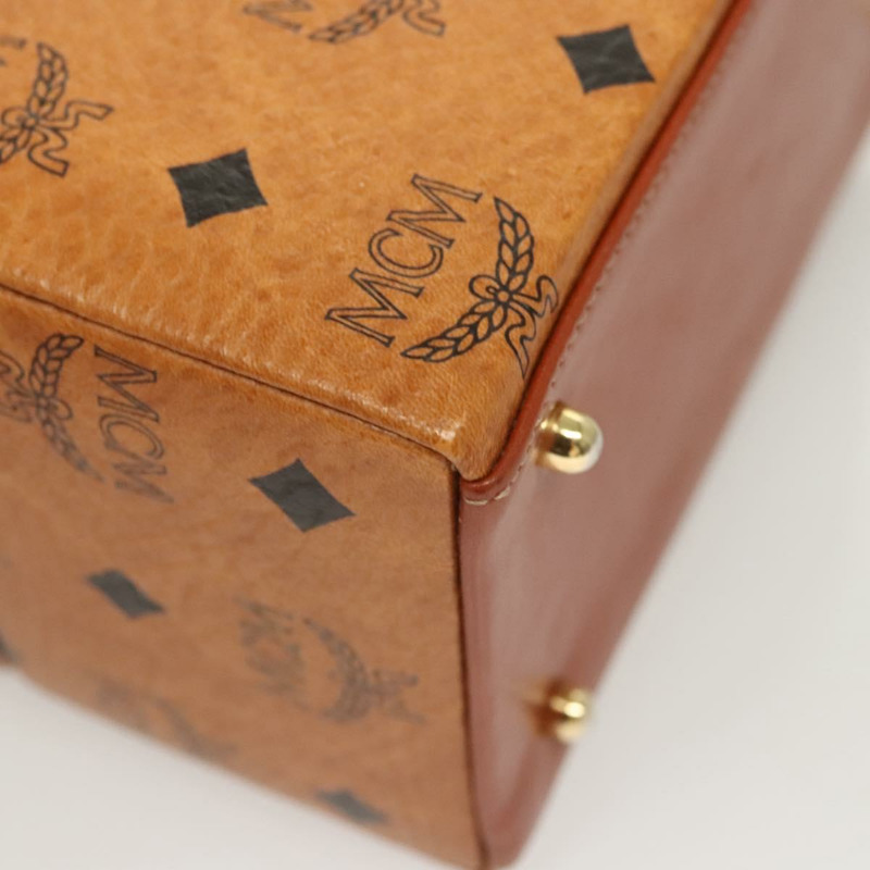 【日本直送】MCM Logoogram Vicetos 手提包 PVC 皮革 2way 棕色金色 Auth 124762A-15