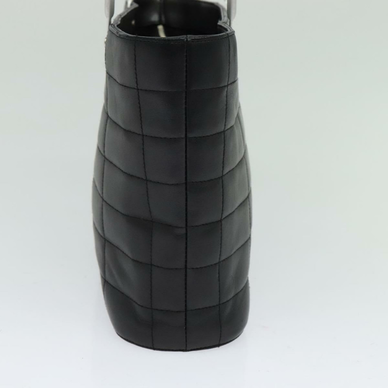 【日本直送】香奈兒 Choco Bar 手提包,黑色皮革,銀色雙C標誌,正品編號 126757A-2