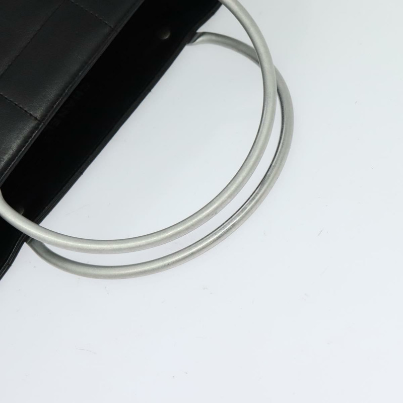 【日本直送】香奈兒 Choco Bar 手提包,黑色皮革,銀色雙C標誌,正品編號 126757A-6