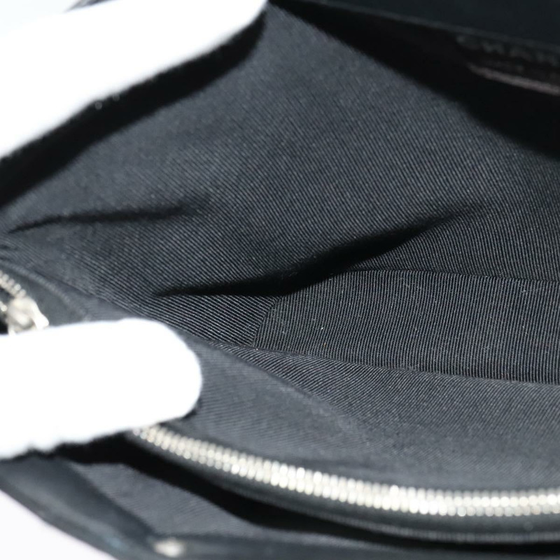 【日本直送】香奈兒 Choco Bar 手提包,黑色皮革,銀色雙C標誌,正品編號 126757A-18