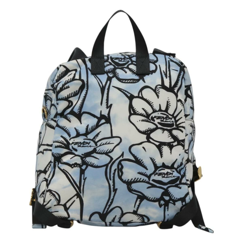 【日本直送】FENDI 雙肩包 尼龍 淺藍色 金色 正品 127211A-1