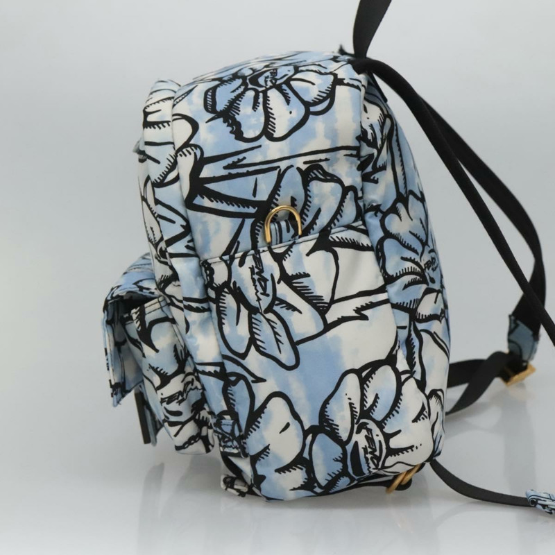 【日本直送】FENDI 雙肩包 尼龍 淺藍色 金色 正品 127211A-3