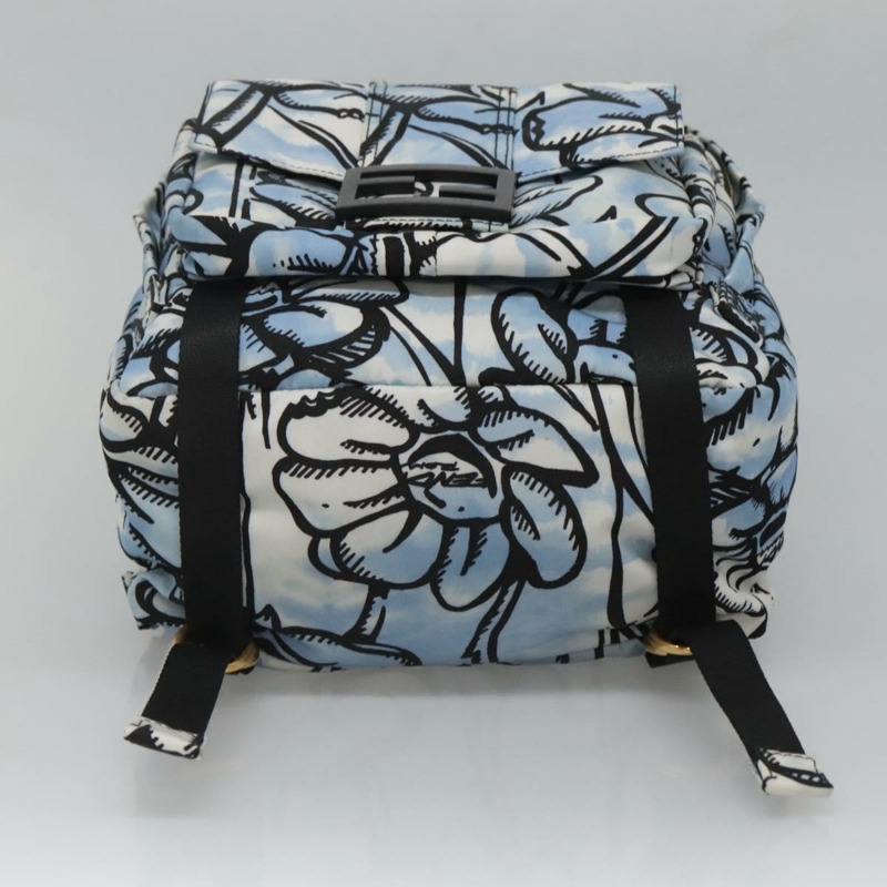【日本直送】FENDI 雙肩包 尼龍 淺藍色 金色 正品 127211A-4